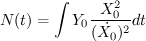 $$N(t)=\int Y_0\frac{X^2_0}{(\dot{X_0})^2}dt$$