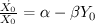 $ \frac{\dot{X_0}}{X_0}=\alpha-\beta Y_0 $